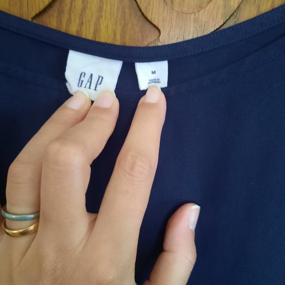 3/$15 GAP Cap Sleeve Shift Tunic Dress - Navy Blue, Size M - Picture 12 of 16